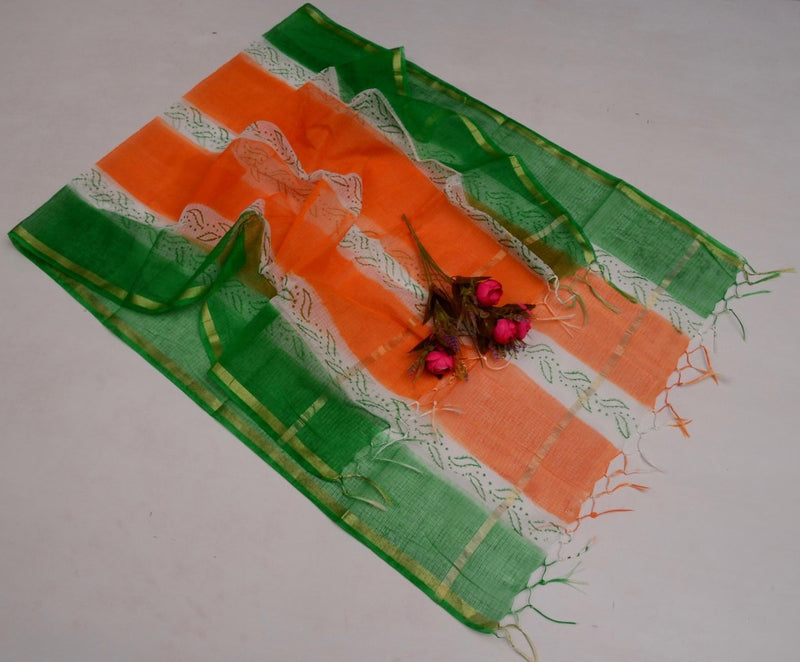 Kota Doria Cotton Tiranga Dupatta - Leheriya