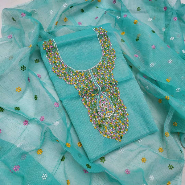 Kota Doria Embroidery Salwar Suit - Leheriya