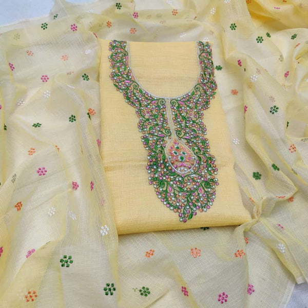 Kota Doria Embroidery Salwar Suit - Leheriya