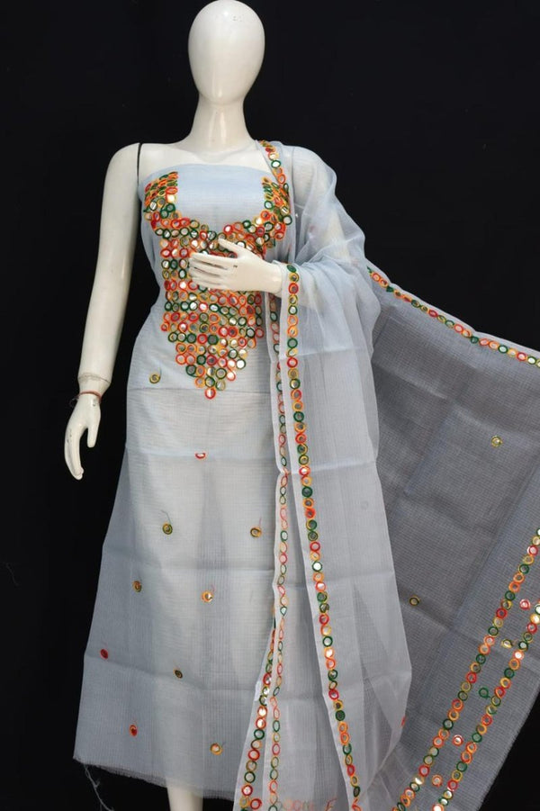 Kota Doria Embroidery Salwar Suit - Leheriya