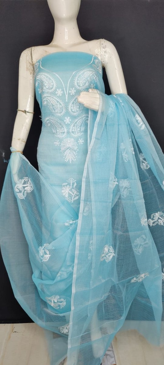 Kota Doria Embroidery Salwar Suit - Leheriya