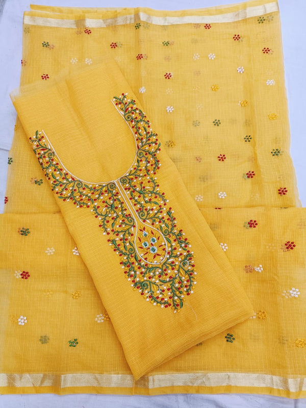 Kota Doria Embroidery Salwar Suit - Leheriya