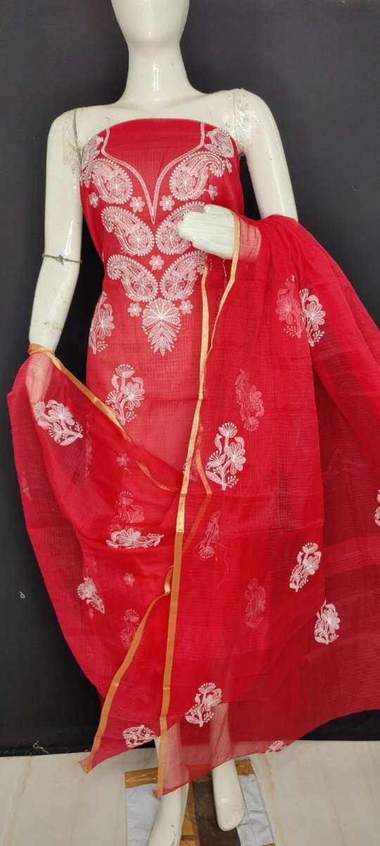 Kota Doria Embroidery Salwar Suit - Leheriya