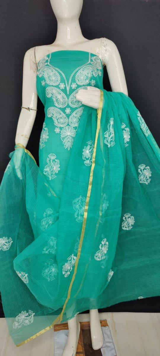 Kota Doria Embroidery Salwar Suit - Leheriya