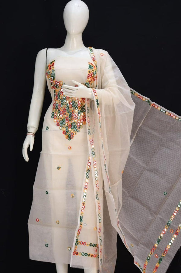 Kota Doria Embroidery Salwar Suit - Leheriya