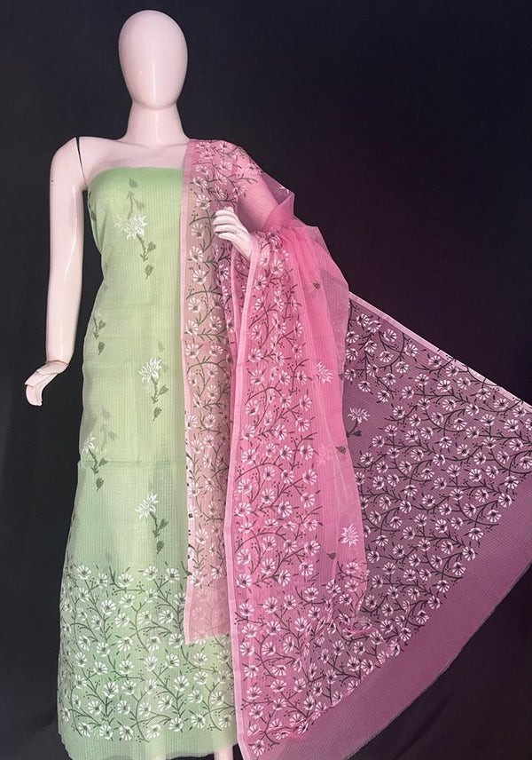 Kota Doria Printed Salwar Suit - Leheriya