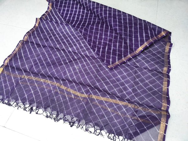 Kota Doria Pure Cotton Dupatta - Leheriya