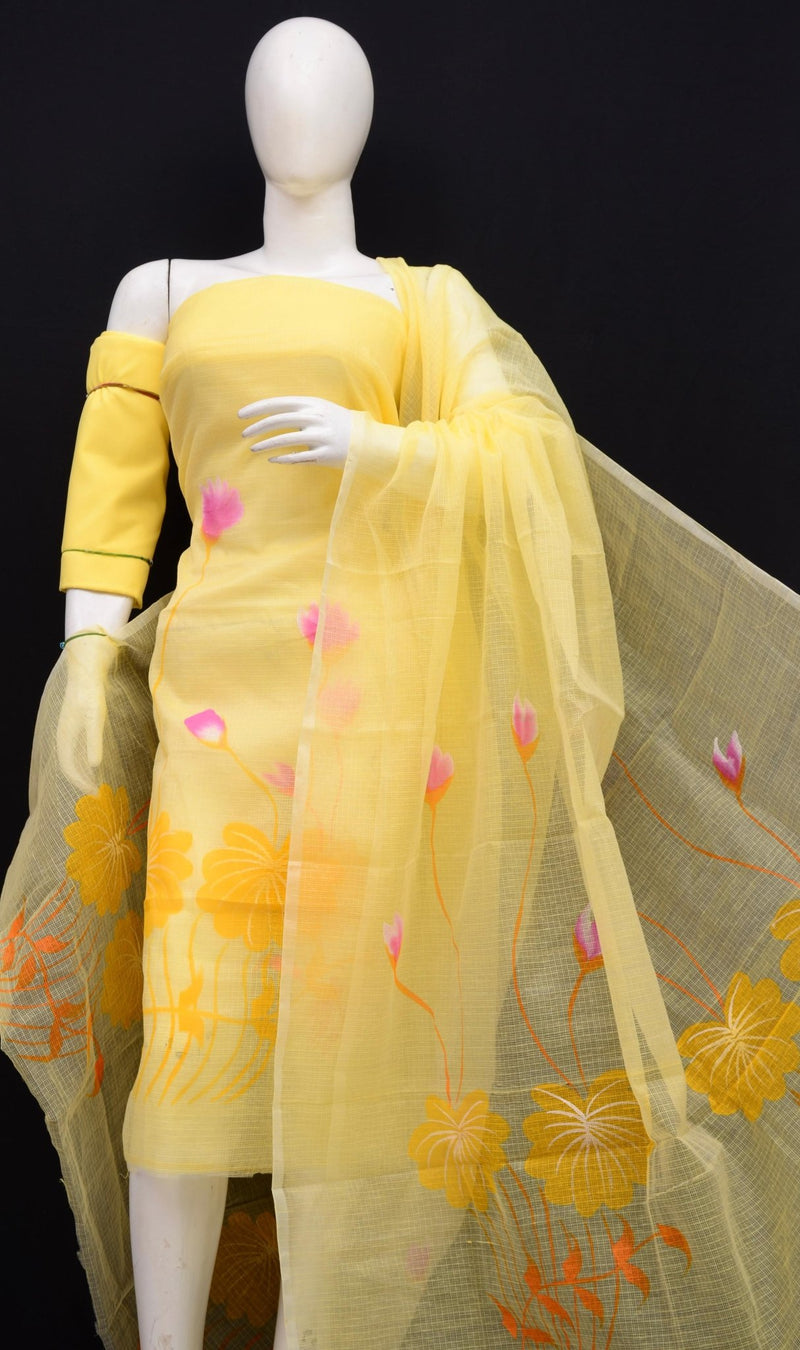 Kota Hand Painted 3 pc Salwar Suit - Leheriya