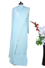 Light Blue Georgette Salwar Suit with All Over Embroidery - Leheriya