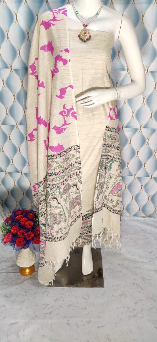 Madhubani Print 3pc Salwar Suit - Leheriya