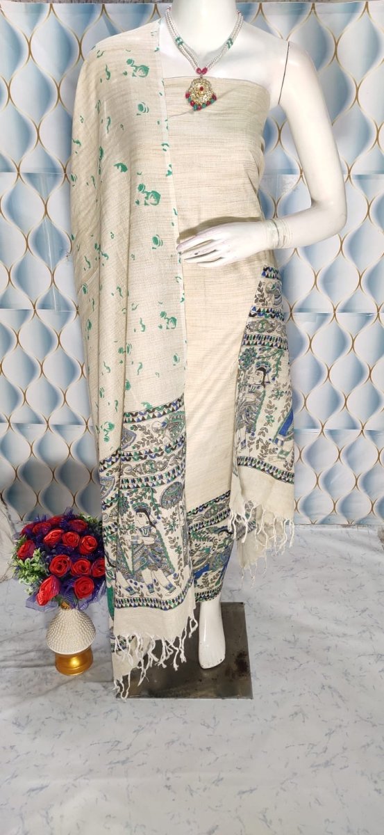 Madhubani Print 3pc Salwar Suit - Leheriya