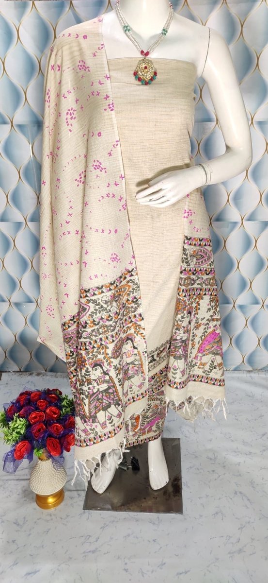 Madhubani Print 3pc Salwar Suit - Leheriya