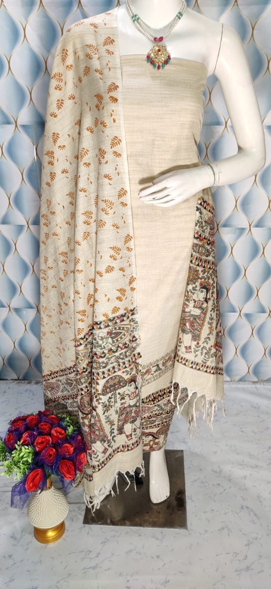 Madhubani Print 3pc Salwar Suit - Leheriya