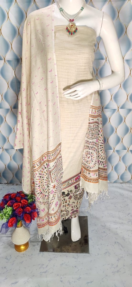 Madhubani Print 3pc Salwar Suit - Leheriya