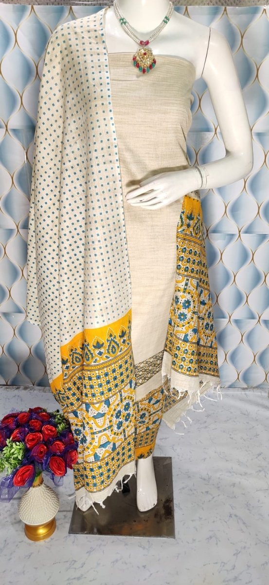 Madhubani Print 3pc Salwar Suit - Leheriya