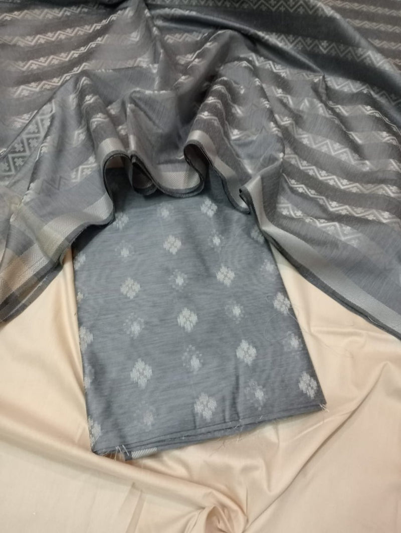 Maheshwari Cotton Silk Handloom Unstitched Dress Material - Leheriya