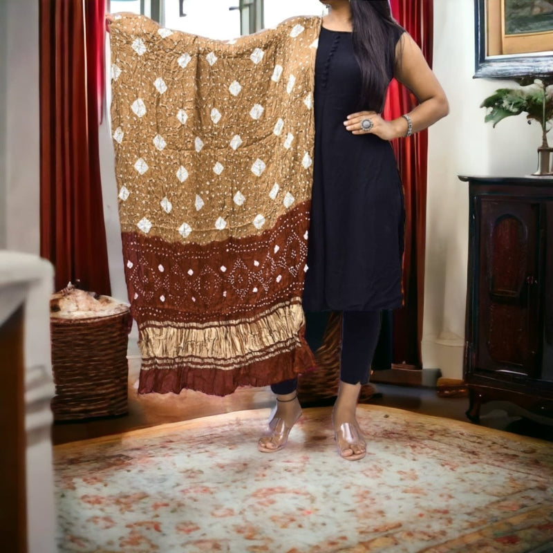 Modal Silk Bandhani Dupatta - Leheriya