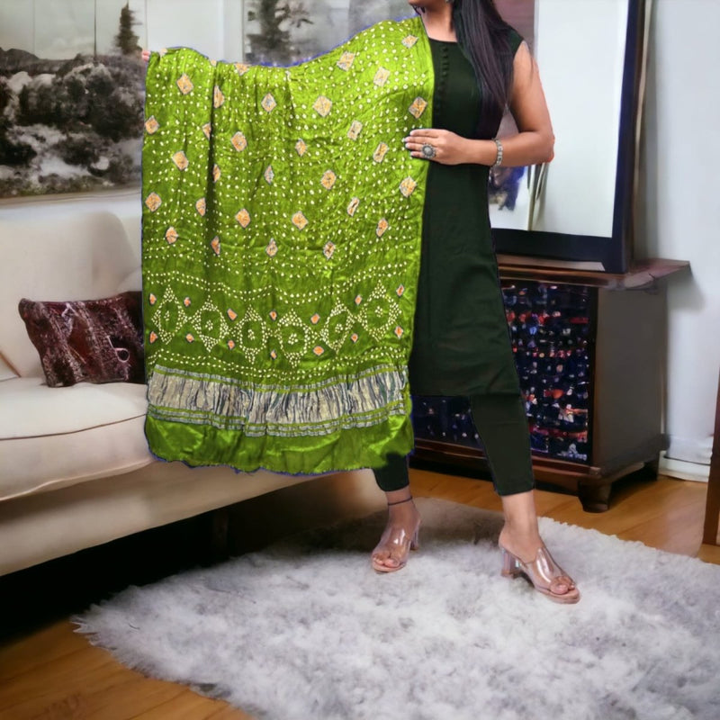 Modal Silk Bandhani Dupatta - Leheriya