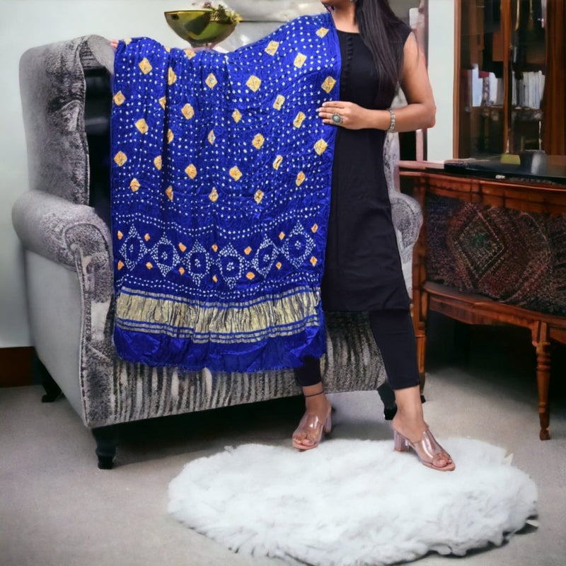 Modal Silk Bandhani Dupatta - Leheriya