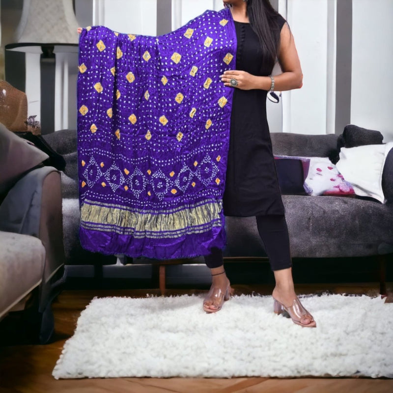 Modal Silk Bandhani Dupatta - Leheriya