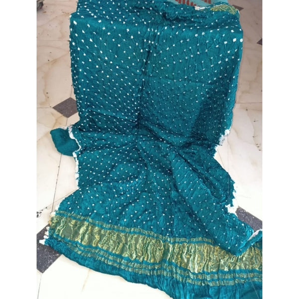 Modal Silk Bandhani Dupatta with Silk Tissue Pallu - Leheriya