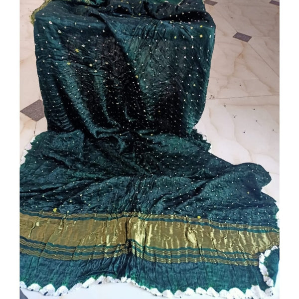 Modal Silk Bandhani Dupatta with Silk Tissue Pallu - Leheriya