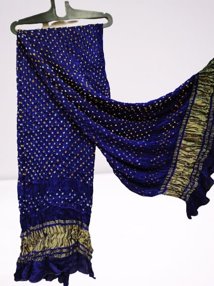 Modal Silk Bandhani Dupatta with Silk Tissue Pallu - Leheriya