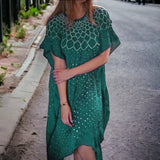 Modal Silk Kaftan | Green | - Leheriya