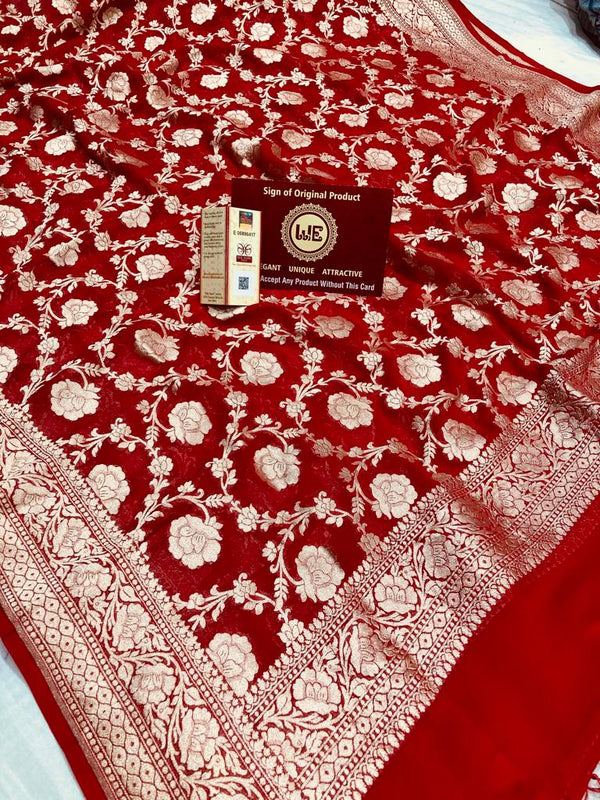 Original & Pure Khaddi Georgette Banarasi Dupattas - Leheriya