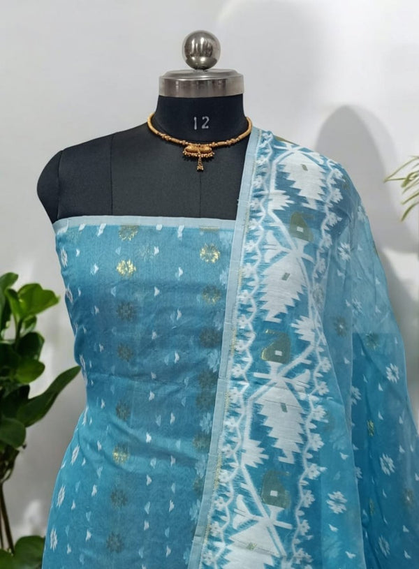 Original Woven Dhakai Jamdani 2 pc Salwar Suit - Leheriya