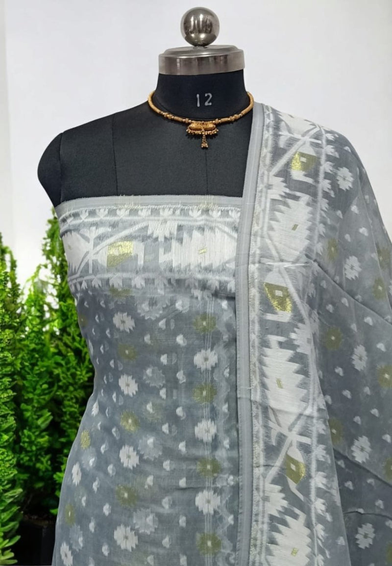 Original Woven Dhakai Jamdani 2 pc Salwar Suit - Leheriya