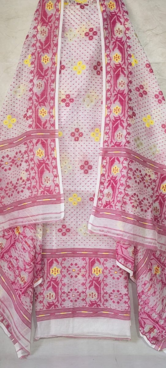 Original Woven Dhakai Jamdani 2 pc Salwar Suit - Leheriya