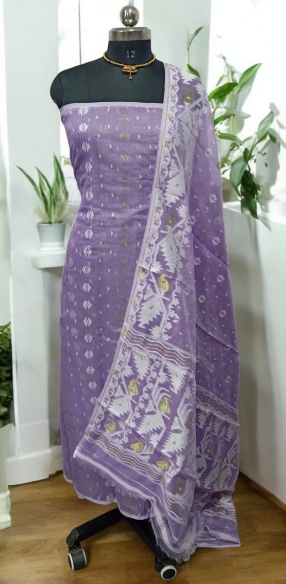 Original Woven Dhakai Jamdani 2 pc Salwar Suit - Leheriya