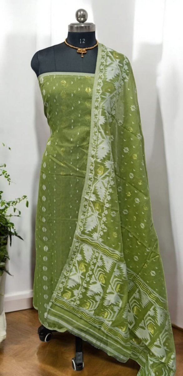 Original Woven Dhakai Jamdani 2 pc Salwar Suit - Leheriya