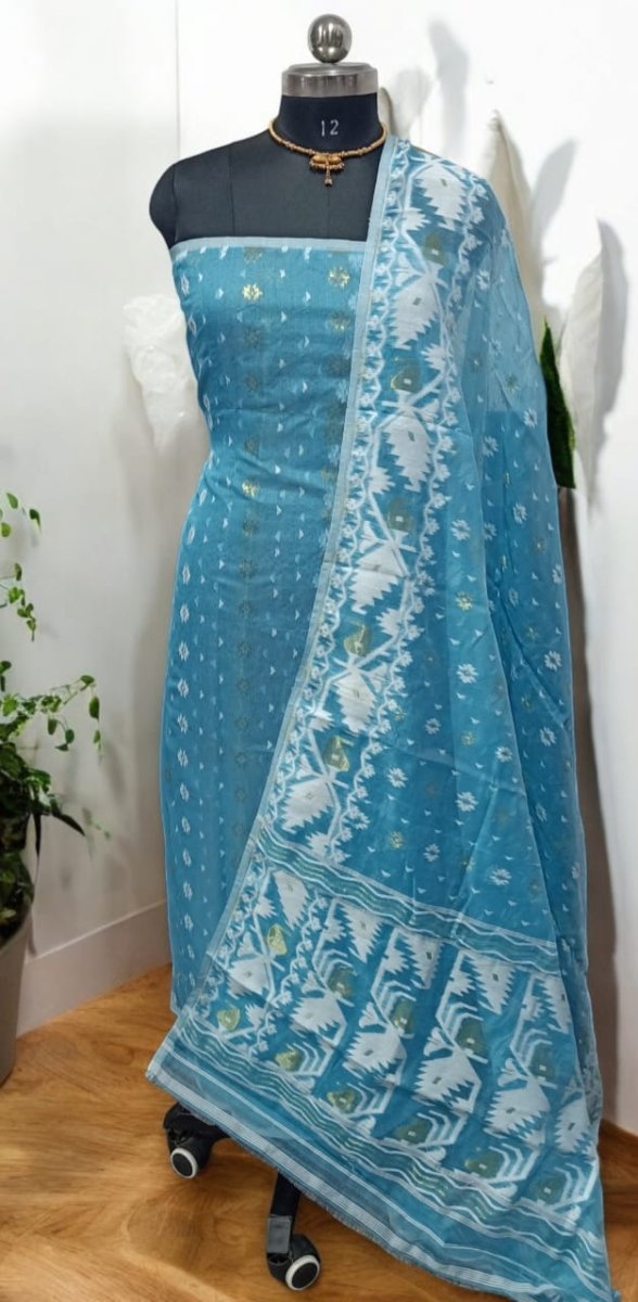 Original Woven Dhakai Jamdani 2 pc Salwar Suit - Leheriya