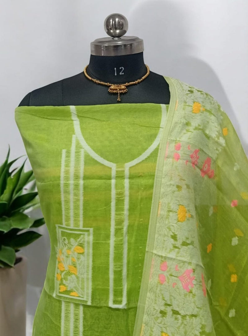 Original Woven Dhakai Jamdani 2 pc Salwar Suit - Leheriya