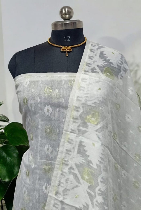 Original Woven Dhakai Jamdani 2 pc Salwar Suit - Leheriya