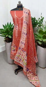 Original Woven Dhakai Jamdani 2 pc Salwar Suit - Leheriya