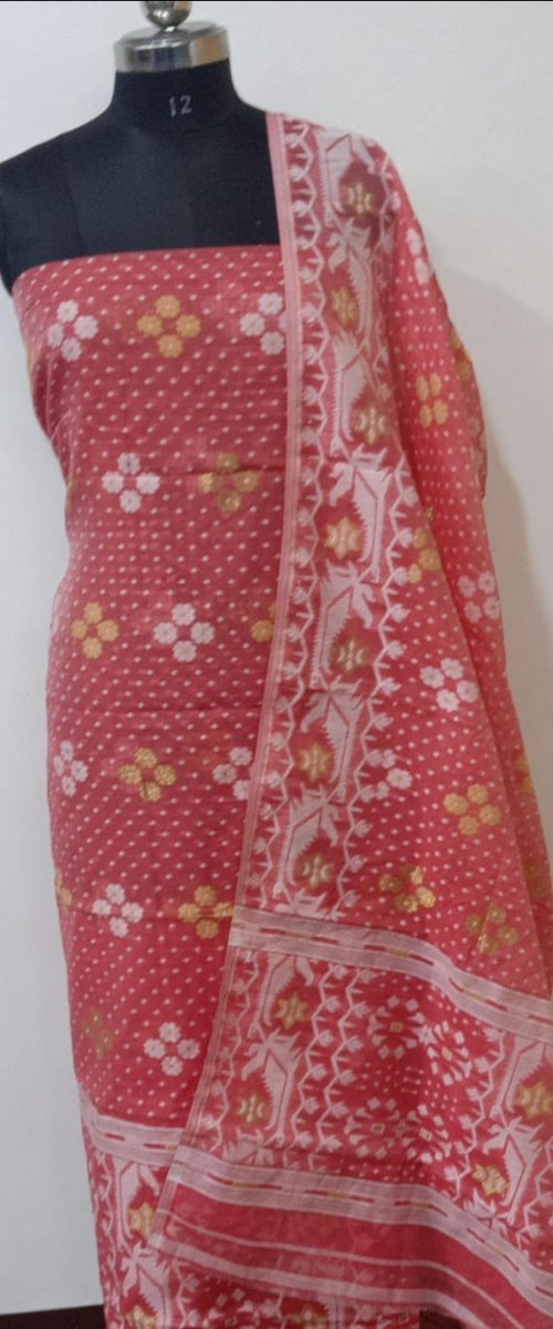 Original Woven Dhakai Jamdani 2 pc Salwar Suit - Leheriya