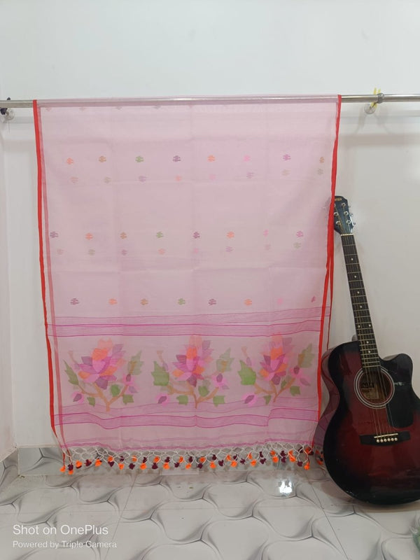 Original Woven Jaal Muslin Jamdani Dupatta - Leheriya