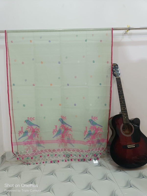 Original Woven Jaal Muslin Jamdani Dupatta - Leheriya