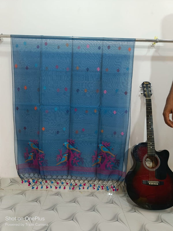 Original Woven Jaal Muslin Jamdani Dupatta - Leheriya