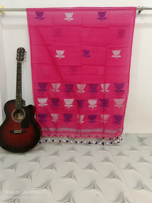 Original Woven Jaal Muslin Jamdani Dupatta - Leheriya