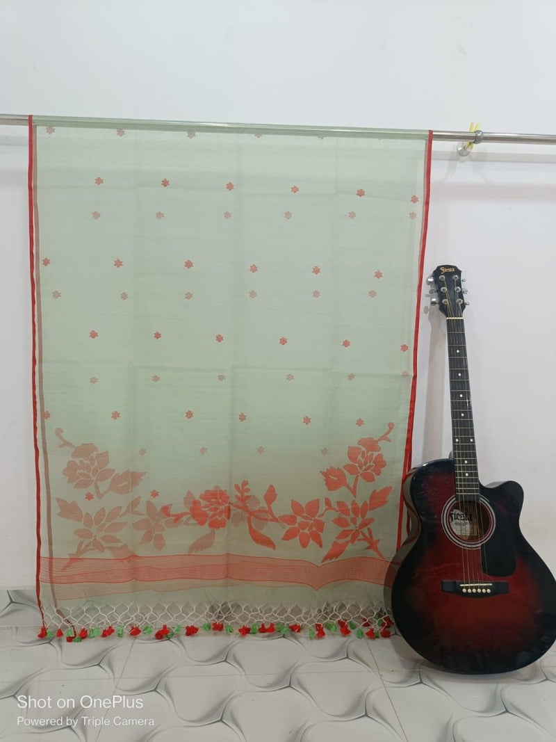 Original Woven Jaal Muslin Jamdani Dupatta - Leheriya