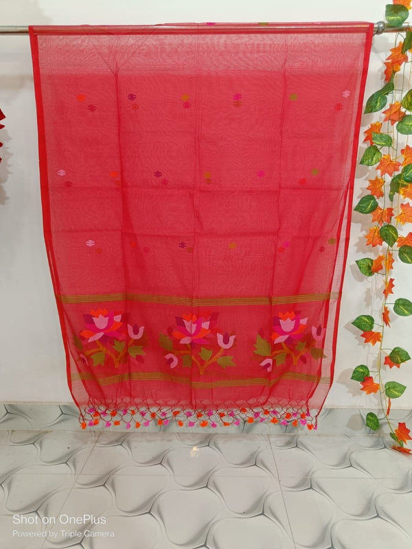 Original Woven Jaal Muslin Jamdani Dupatta - Leheriya