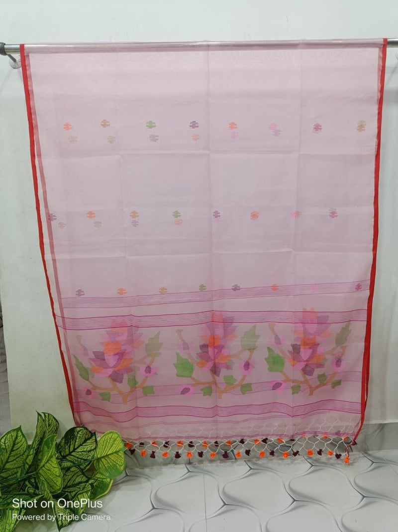 Original Woven Jaal Muslin Jamdani Dupatta - Leheriya