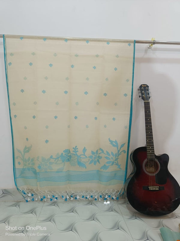 Original Woven Jaal Muslin Jamdani Dupatta - Leheriya