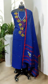 Original Woven Jaal Muslin Jamdani Kurta Dupatta Set - Leheriya