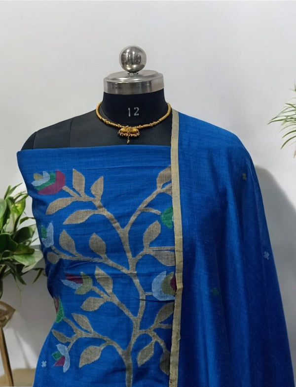 Original Woven Jaal Muslin Jamdani Kurta Dupatta Set - Leheriya