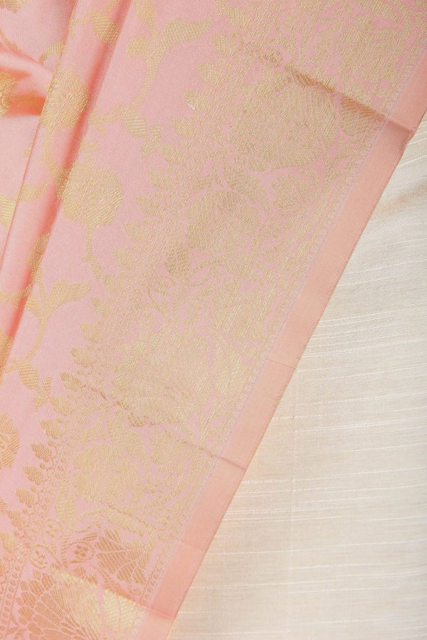 Pastel Pink Color Banarasi Dupatta - Leheriya